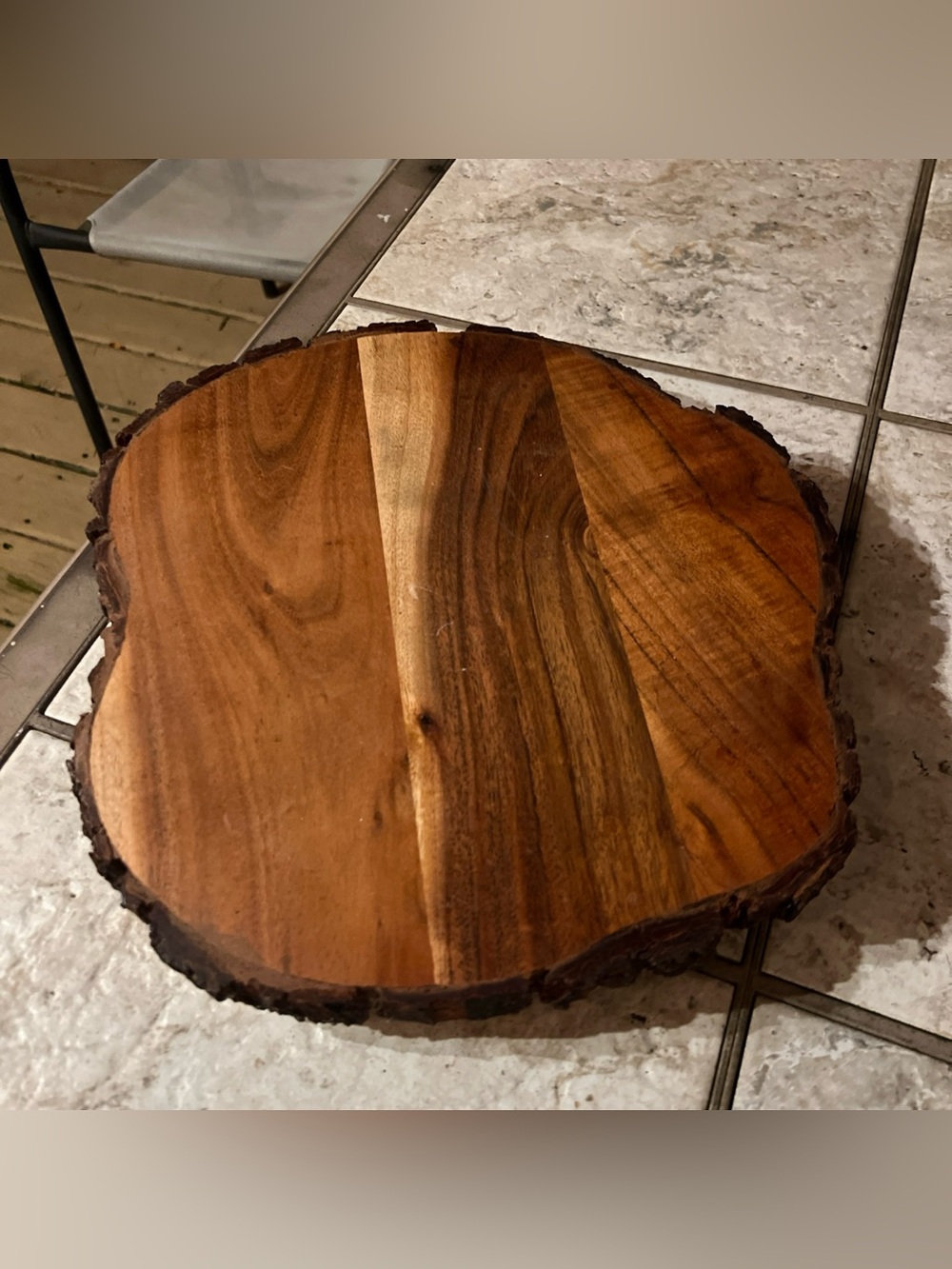 Raw Edge Round Wood Serving Platter &cutting Board Perfect Charcuterie CROFTON